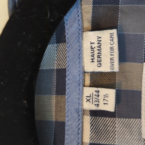 Haupt Germany Plaid Button Down Shirt XL-17.5 - Picture 15 of 16